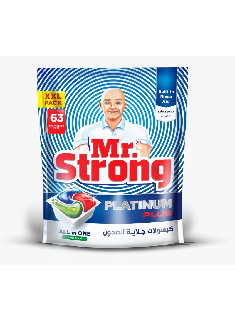 Mr. Strong All-in-One Dishwasher Pods (63 Count) – Lemon Fresh Mega Pack